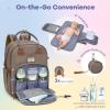 imageRUVALINO Baby Changing Bag Backpack Neutral AllinOne Baby Bags for Multifunction Large Travel Backpack with Portable Changing Pad Stroller Straps Pacifier Case and Insulated Pockets Kahki