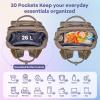 imageRUVALINO Baby Changing Bag Backpack Neutral AllinOne Baby Bags for Multifunction Large Travel Backpack with Portable Changing Pad Stroller Straps Pacifier Case and Insulated Pockets Kahki
