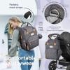 imageRUVALINO Diaper Bag BackpackMultifunction Baby Travel Bag with Changing pad Insulated Bottle Holders ampamp Pacifier Case Large Capacity Waterproof Yellow LeopardClassicdark Gray