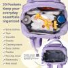 imageRUVALINO Diaper Bag BackpackMultifunction Baby Travel Bag with Changing pad Insulated Bottle Holders ampamp Pacifier Case Large Capacity Waterproof Yellow LeopardTaro Purple