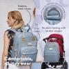 imageRUVALINO Diaper Bag BackpackMultifunction Baby Travel Bag with Changing pad Insulated Bottle Holders ampamp Pacifier Case Large Capacity Waterproof Yellow LeopardSky Blue