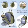 imageRUVALINO Diaper Bag BackpackMultifunction Baby Travel Bag with Changing pad Insulated Bottle Holders ampamp Pacifier Case Large Capacity Waterproof Yellow LeopardMilitary Green