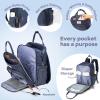 imageRUVALINO Diaper Bag BackpackMultifunction Baby Travel Bag with Changing pad Insulated Bottle Holders ampamp Pacifier Case Large Capacity Waterproof Yellow LeopardNavy Blue