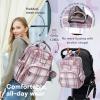 imageRUVALINO Diaper Bag BackpackMultifunction Baby Travel Bag with Changing pad Insulated Bottle Holders ampamp Pacifier Case Large Capacity Waterproof Yellow LeopardPink Plaid