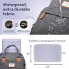 imageRUVALINO Diaper Bag BackpackMultifunction Baby Travel Bag with Changing pad Insulated Bottle Holders ampamp Pacifier Case Large Capacity Waterproof Yellow LeopardClassicdark Gray