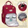 imageRUVALINO Diaper Bag BackpackMultifunction Baby Travel Bag with Changing pad Insulated Bottle Holders ampamp Pacifier Case Large Capacity Waterproof Yellow LeopardPurplish Red