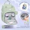 imageRUVALINO Diaper Bag BackpackMultifunction Baby Travel Bag with Changing pad Insulated Bottle Holders ampamp Pacifier Case Large Capacity Waterproof Yellow LeopardMint Green