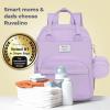 imageRUVALINO Diaper Bag BackpackMultifunction Baby Travel Bag with Changing pad Insulated Bottle Holders ampamp Pacifier Case Large Capacity Waterproof Yellow LeopardTaro Purple