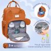 imageRUVALINO Diaper Bag BackpackMultifunction Baby Travel Bag with Changing pad Insulated Bottle Holders ampamp Pacifier Case Large Capacity Waterproof Yellow LeopardMapleorange
