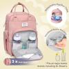 imageRUVALINO Diaper Bag BackpackMultifunction Baby Travel Bag with Changing pad Insulated Bottle Holders ampamp Pacifier Case Large Capacity Waterproof Yellow LeopardPink