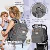 imageRUVALINO Diaper Bag BackpackMultifunction Baby Travel Bag with Changing pad Insulated Bottle Holders ampamp Pacifier Case Large Capacity Waterproof Yellow LeopardIron Gray