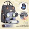 imageRUVALINO Diaper Bag BackpackMultifunction Baby Travel Bag with Changing pad Insulated Bottle Holders ampamp Pacifier Case Large Capacity Waterproof Yellow LeopardClassicdark Gray