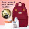 imageRUVALINO Diaper Bag BackpackMultifunction Baby Travel Bag with Changing pad Insulated Bottle Holders ampamp Pacifier Case Large Capacity Waterproof Yellow LeopardPurplish Red
