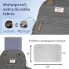 imageRUVALINO Diaper Bag BackpackMultifunction Baby Travel Bag with Changing pad Insulated Bottle Holders ampamp Pacifier Case Large Capacity Waterproof Yellow LeopardIron Gray