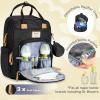 imageRUVALINO Diaper Bag BackpackMultifunction Baby Travel Bag with Changing pad Insulated Bottle Holders ampamp Pacifier Case Large Capacity Waterproof Yellow LeopardBlack Leopard