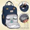 imageRUVALINO Diaper Bag BackpackMultifunction Baby Travel Bag with Changing pad Insulated Bottle Holders ampamp Pacifier Case Large Capacity Waterproof Yellow LeopardPeacock Blue
