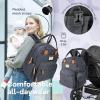 imageRUVALINO Diaper Bag BackpackMultifunction Baby Travel Bag with Changing pad Insulated Bottle Holders ampamp Pacifier Case Large Capacity Waterproof Yellow LeopardDark Gray Xl