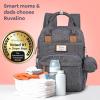imageRUVALINO Diaper Bag BackpackMultifunction Baby Travel Bag with Changing pad Insulated Bottle Holders ampamp Pacifier Case Large Capacity Waterproof Yellow LeopardClassicdark Gray