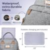 imageRUVALINO Diaper Bag BackpackMultifunction Baby Travel Bag with Changing pad Insulated Bottle Holders ampamp Pacifier Case Large Capacity Waterproof Yellow LeopardGray Xl