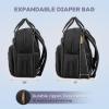 imageRUVALINO Diaper Bag BackpackMultifunction Baby Travel Bag with Changing pad Insulated Bottle Holders ampamp Pacifier Case Large Capacity Waterproof Yellow LeopardBlack Xl