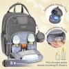 imageRUVALINO Diaper Bag BackpackMultifunction Baby Travel Bag with Changing pad Insulated Bottle Holders ampamp Pacifier Case Large Capacity Waterproof Yellow LeopardClassic Iron Grey