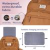 imageRUVALINO Diaper Bag BackpackMultifunction Baby Travel Bag with Changing pad Insulated Bottle Holders ampamp Pacifier Case Large Capacity Waterproof Yellow LeopardDark Brown