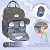 imageRUVALINO Diaper Bag BackpackMultifunction Baby Travel Bag with Changing pad Insulated Bottle Holders ampamp Pacifier Case Large Capacity Waterproof Yellow LeopardIron Gray