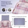 imageRUVALINO Diaper Bag BackpackMultifunction Baby Travel Bag with Changing pad Insulated Bottle Holders ampamp Pacifier Case Large Capacity Waterproof Yellow LeopardPink Plaid