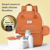 imageRUVALINO Diaper Bag BackpackMultifunction Baby Travel Bag with Changing pad Insulated Bottle Holders ampamp Pacifier Case Large Capacity Waterproof Yellow LeopardMapleorange