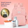 imageRUVALINO Diaper Bag BackpackMultifunction Baby Travel Bag with Changing pad Insulated Bottle Holders ampamp Pacifier Case Large Capacity Waterproof Yellow LeopardPink