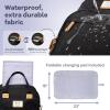 imageRUVALINO Diaper Bag BackpackMultifunction Baby Travel Bag with Changing pad Insulated Bottle Holders ampamp Pacifier Case Large Capacity Waterproof Yellow LeopardClassicblack