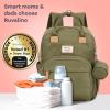 imageRUVALINO Diaper Bag BackpackMultifunction Baby Travel Bag with Changing pad Insulated Bottle Holders ampamp Pacifier Case Large Capacity Waterproof Yellow LeopardMilitary Green