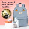 imageRUVALINO Diaper Bag BackpackMultifunction Baby Travel Bag with Changing pad Insulated Bottle Holders ampamp Pacifier Case Large Capacity Waterproof Yellow LeopardSky Blue