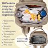 imageRUVALINO Diaper Bag BackpackMultifunction Baby Travel Bag with Changing pad Insulated Bottle Holders ampamp Pacifier Case Large Capacity Waterproof Yellow LeopardClay