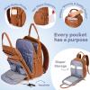 imageRUVALINO Diaper Bag BackpackMultifunction Baby Travel Bag with Changing pad Insulated Bottle Holders ampamp Pacifier Case Large Capacity Waterproof Yellow LeopardClassic Brown