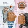 imageRUVALINO Diaper Bag BackpackMultifunction Baby Travel Bag with Changing pad Insulated Bottle Holders ampamp Pacifier Case Large Capacity Waterproof Yellow LeopardDark Brown