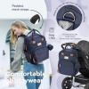 imageRUVALINO Diaper Bag BackpackMultifunction Baby Travel Bag with Changing pad Insulated Bottle Holders ampamp Pacifier Case Large Capacity Waterproof Yellow LeopardNavy Blue