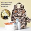 imageRUVALINO Diaper Bag BackpackMultifunction Baby Travel Bag with Changing pad Insulated Bottle Holders ampamp Pacifier Case Large Capacity Waterproof Yellow LeopardYellow Leopard