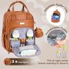 imageRUVALINO Diaper Bag BackpackMultifunction Baby Travel Bag with Changing pad Insulated Bottle Holders ampamp Pacifier Case Large Capacity Waterproof Yellow LeopardClassic Brown