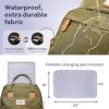 imageRUVALINO Diaper Bag BackpackMultifunction Baby Travel Bag with Changing pad Insulated Bottle Holders ampamp Pacifier Case Large Capacity Waterproof Yellow LeopardMilitary Green