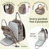 imageRUVALINO Diaper Bag BackpackMultifunction Baby Travel Bag with Changing pad Insulated Bottle Holders ampamp Pacifier Case Large Capacity Waterproof Yellow LeopardYellow Leopard
