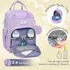 imageRUVALINO Diaper Bag BackpackMultifunction Baby Travel Bag with Changing pad Insulated Bottle Holders ampamp Pacifier Case Large Capacity Waterproof Yellow LeopardTaro Purple