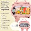imageRUVALINO Diaper Bag BackpackMultifunction Baby Travel Bag with Changing pad Insulated Bottle Holders ampamp Pacifier Case Large Capacity Waterproof Yellow LeopardPink