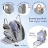 imageRUVALINO Diaper Bag BackpackMultifunction Baby Travel Bag with Changing pad Insulated Bottle Holders ampamp Pacifier Case Large Capacity Waterproof Yellow LeopardAustere Gray