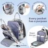 imageRUVALINO Diaper Bag BackpackMultifunction Baby Travel Bag with Changing pad Insulated Bottle Holders ampamp Pacifier Case Large Capacity Waterproof Yellow LeopardBlue Plaid