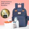 imageRUVALINO Diaper Bag BackpackMultifunction Baby Travel Bag with Changing pad Insulated Bottle Holders ampamp Pacifier Case Large Capacity Waterproof Yellow LeopardNavy Blue