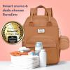 imageRUVALINO Diaper Bag BackpackMultifunction Baby Travel Bag with Changing pad Insulated Bottle Holders ampamp Pacifier Case Large Capacity Waterproof Yellow LeopardDark Brown