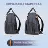 imageRUVALINO Diaper Bag BackpackMultifunction Baby Travel Bag with Changing pad Insulated Bottle Holders ampamp Pacifier Case Large Capacity Waterproof Yellow LeopardDark Gray Xl