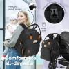 imageRUVALINO Diaper Bag BackpackMultifunction Baby Travel Bag with Changing pad Insulated Bottle Holders ampamp Pacifier Case Large Capacity Waterproof Yellow LeopardBlack Xl