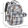 imageRUVALINO Diaper Bag BackpackMultifunction Baby Travel Bag with Changing pad Insulated Bottle Holders ampamp Pacifier Case Large Capacity Waterproof Yellow LeopardBlue Plaid